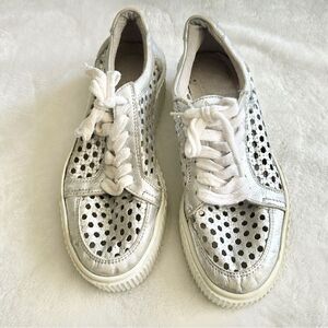 Musse & Cloud Silver Perforated Platform Sneakers EU 38 US 7.5
